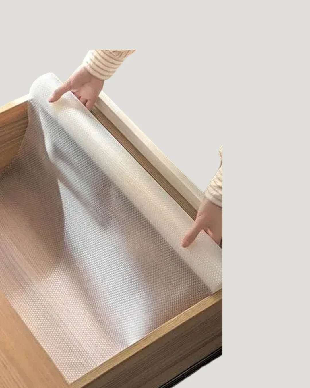 Şeffaf mutfak raflığı ve çekmece kaplaması kaydırmaz pvc