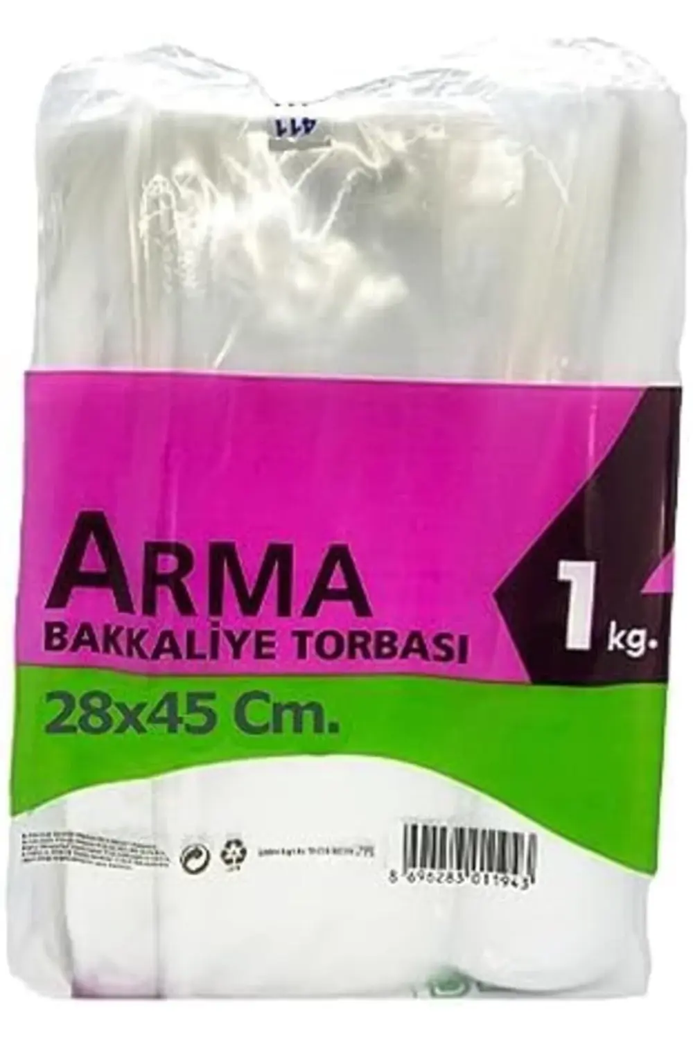 Şeffaf Naylon 4 lük 28x45 Cm. Bakkaliye Poşeti Torbası - 1 Kg. -