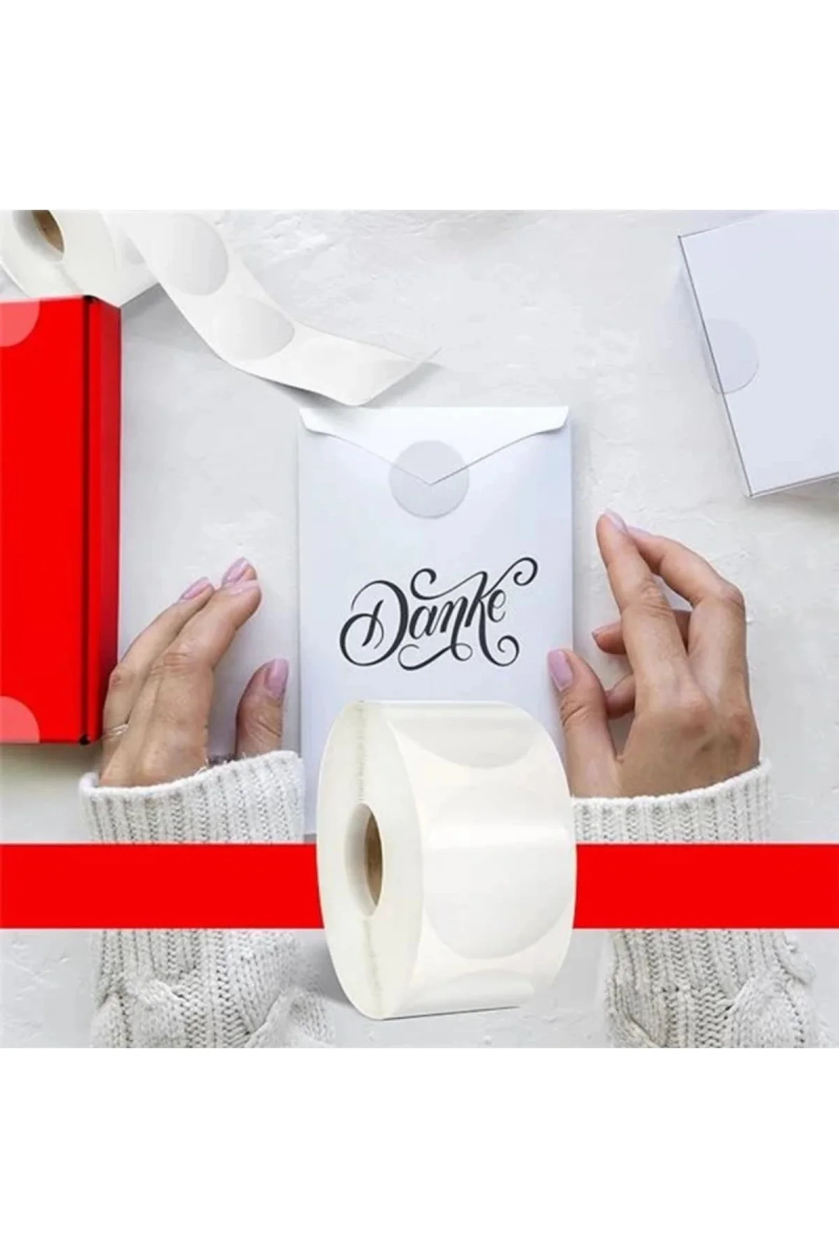 Şeffaf Paketleme Etiketi Yuvarlak Paketleme Etiketleri 3 cm Çapında Şeffaf mühür