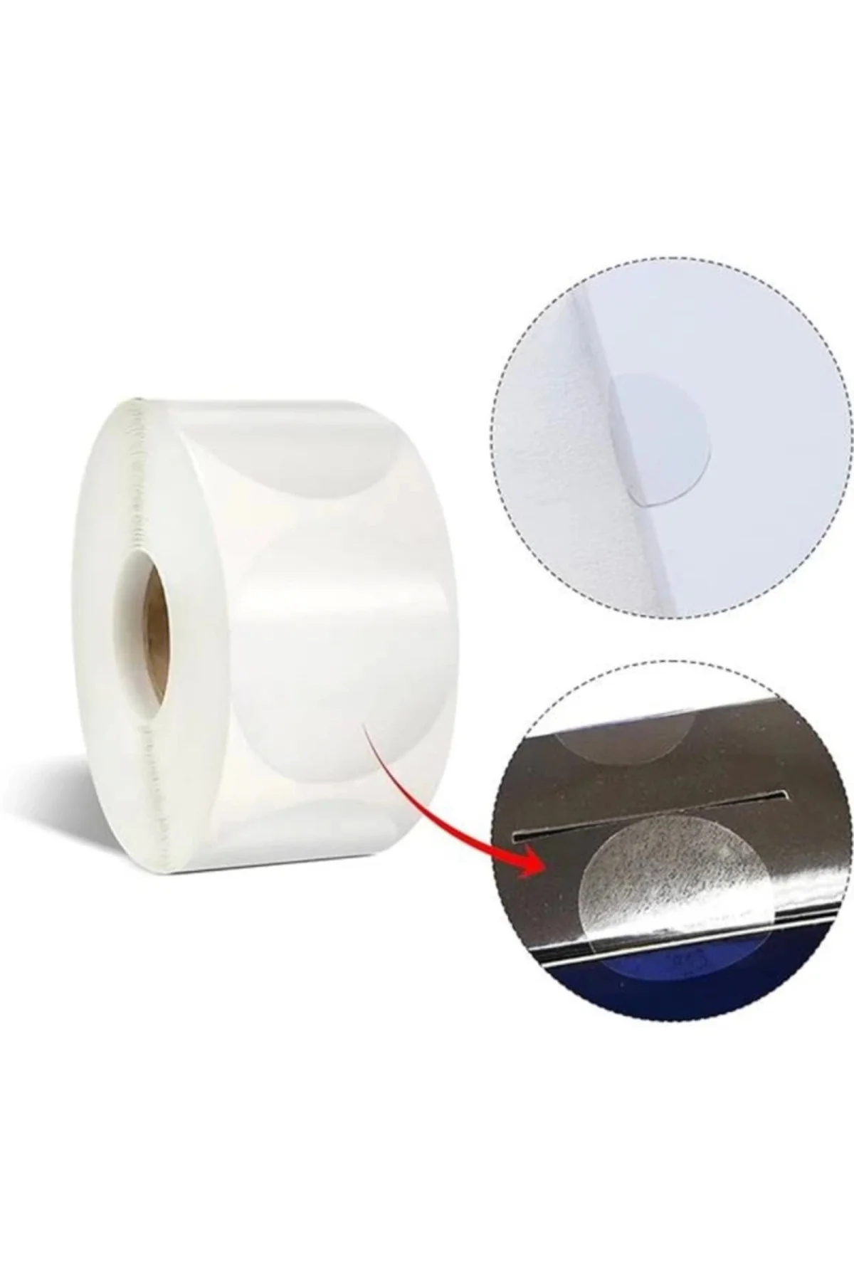 Şeffaf Paketleme Etiketi Yuvarlak Paketleme Etiketleri 3 cm Çapında Şeffaf mühür