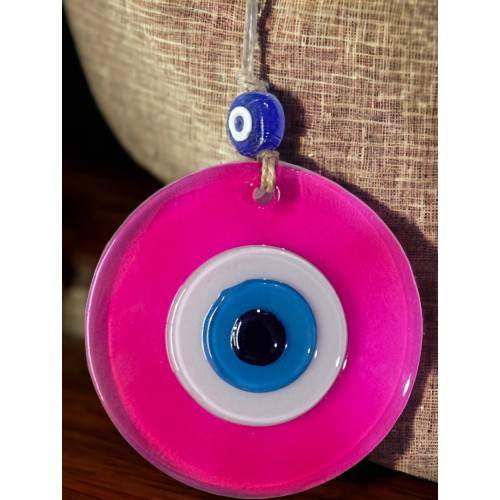 Şeffaf Pembe Nazar Boncuklu Duvar Süsü 10 Cm Cam Duvar Dekoru Şeffaf Pembe Nazar Boncuklu Duvar Süsü 10 Cm Cam Duvar Dekoru