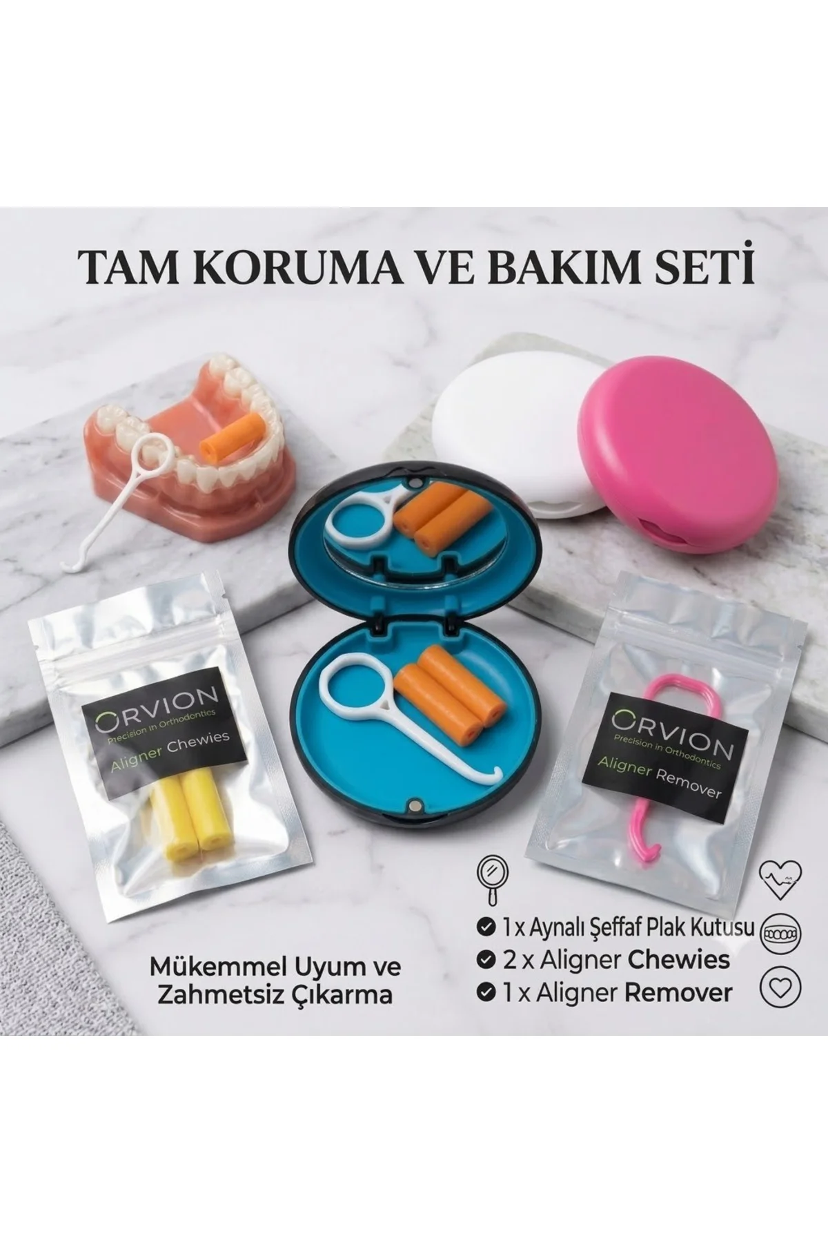 Şeffaf Plak Bakım Seti Aynalı Kutu, 2 Chewies ve Plak Çıkarma Aparatı - Karışık Renk Şeffaf Plak Bakım Seti Aynalı Kutu, 2 Chewies ve Plak Çıkarma Aparatı - Karışık Renk