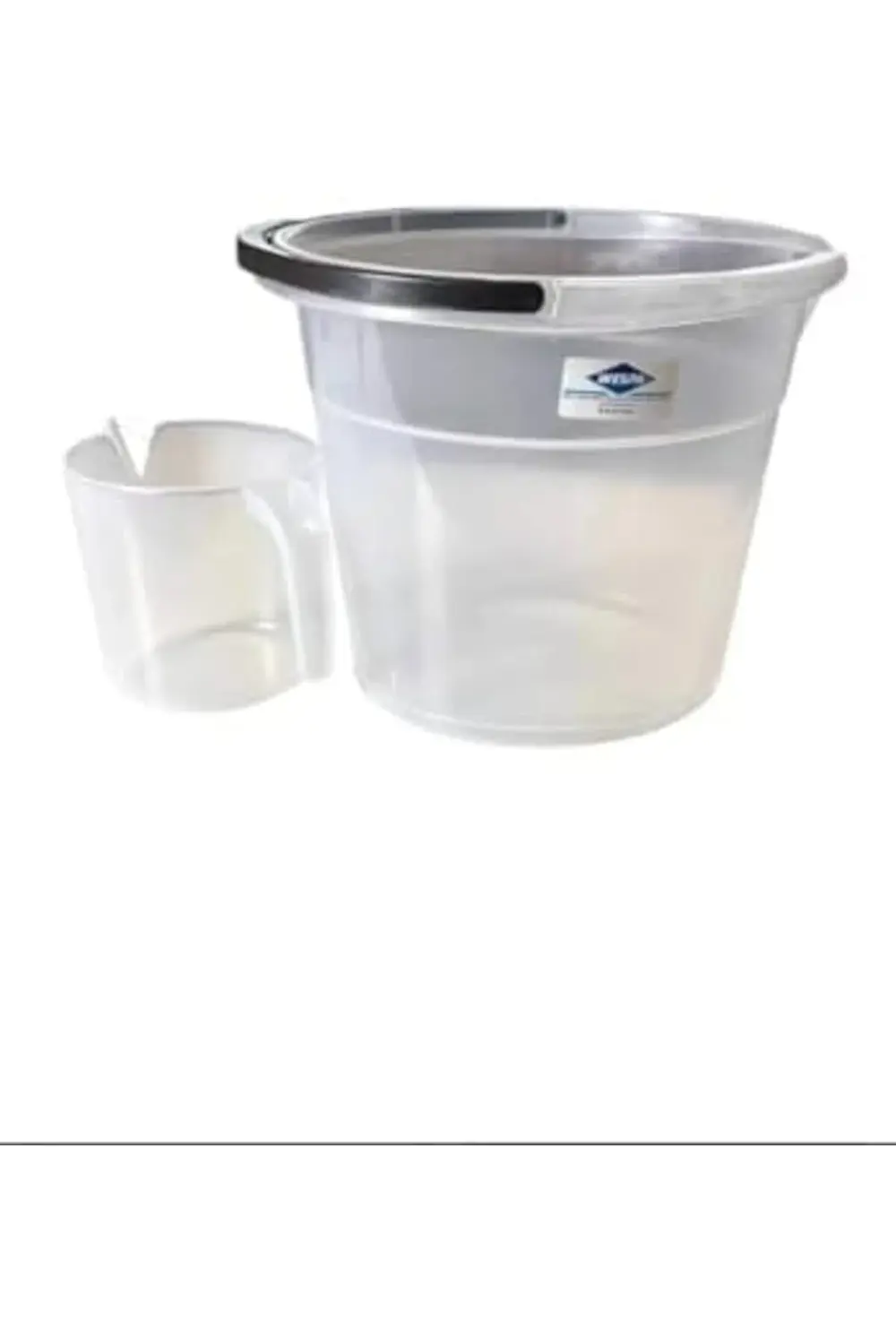 Şeffaf Plastik Kova Seti, 2 Parça, Siyah Tutacaklı 395519