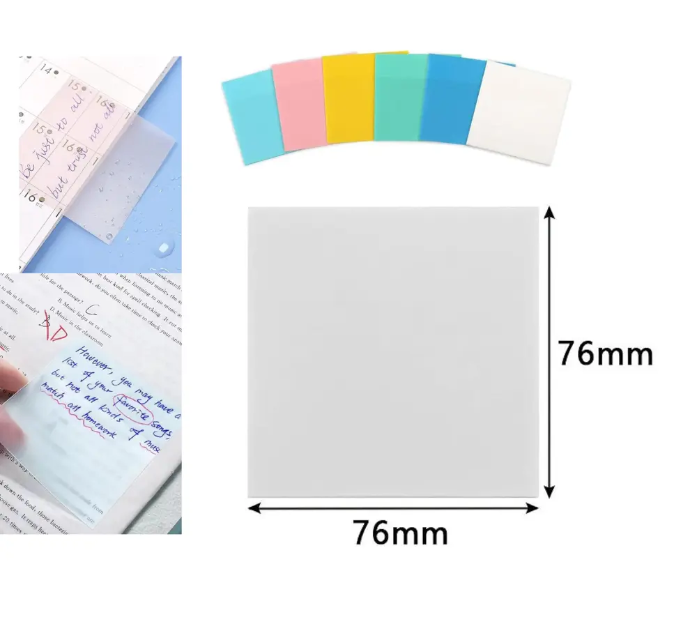 Şeffaf posit yapışkanlı not kağıdı pos it - Beyaz