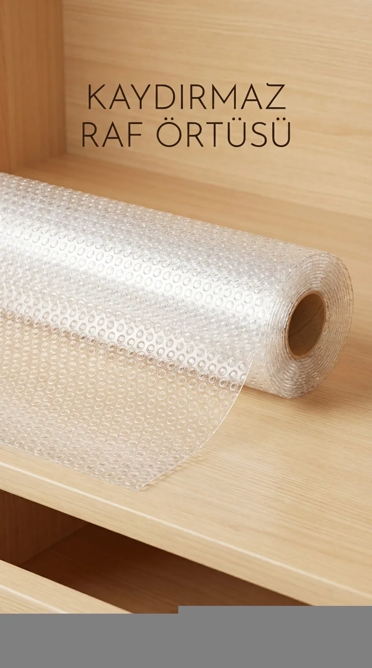 Şeffaf PVC Kaydırmaz Raflık Dolap İçi Çekmece Örtüsü 45x300 cm Ko