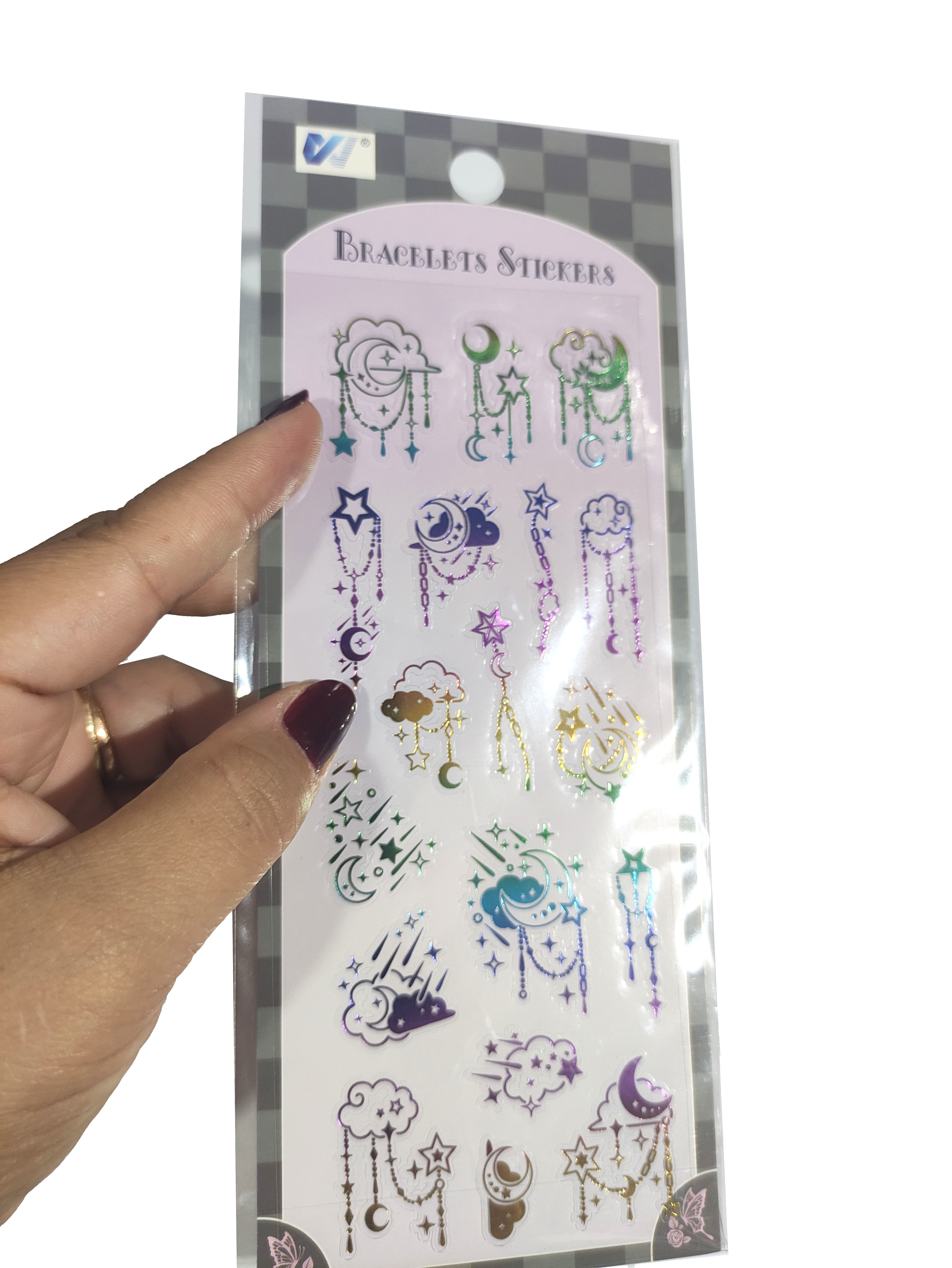 Şeffaf Renkli Sticker 7x17 cm - Ay Bulut Tarot