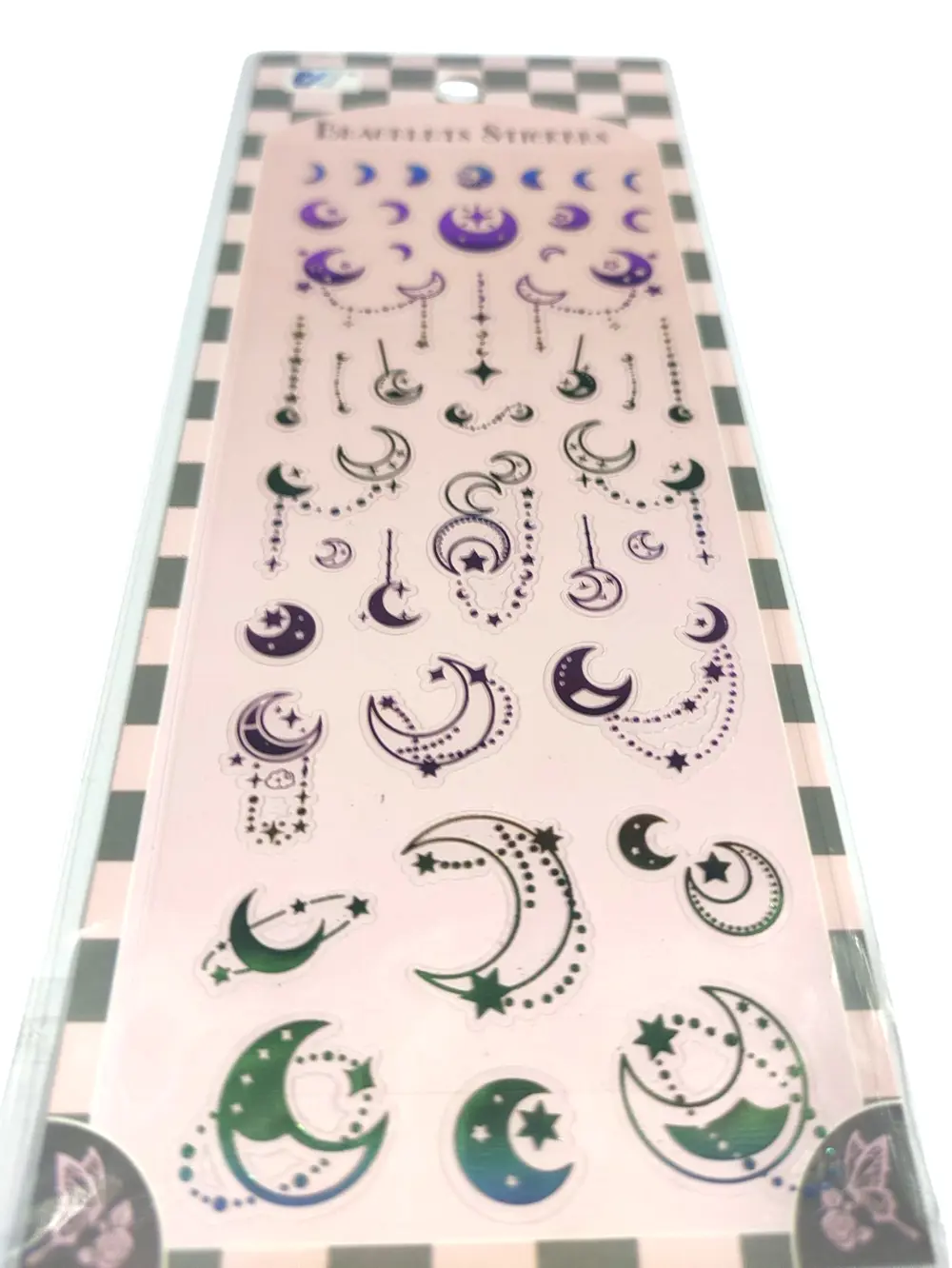 Şeffaf Renkli Sticker 7x17 cm - Ay yıldız Tarot