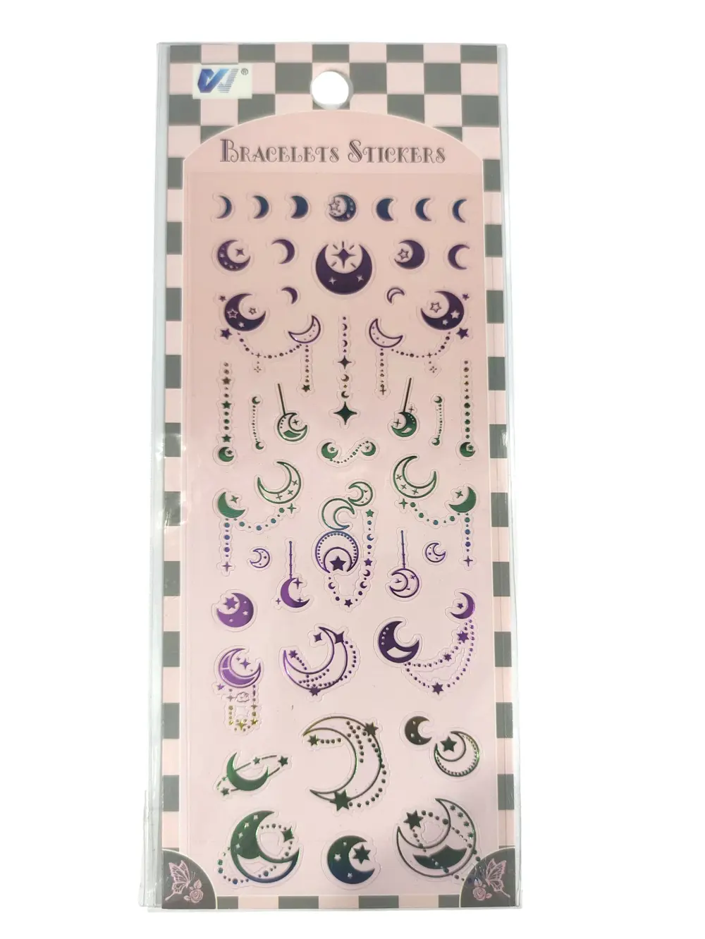 Şeffaf Renkli Sticker 7x17 cm - Ay yıldız Tarot