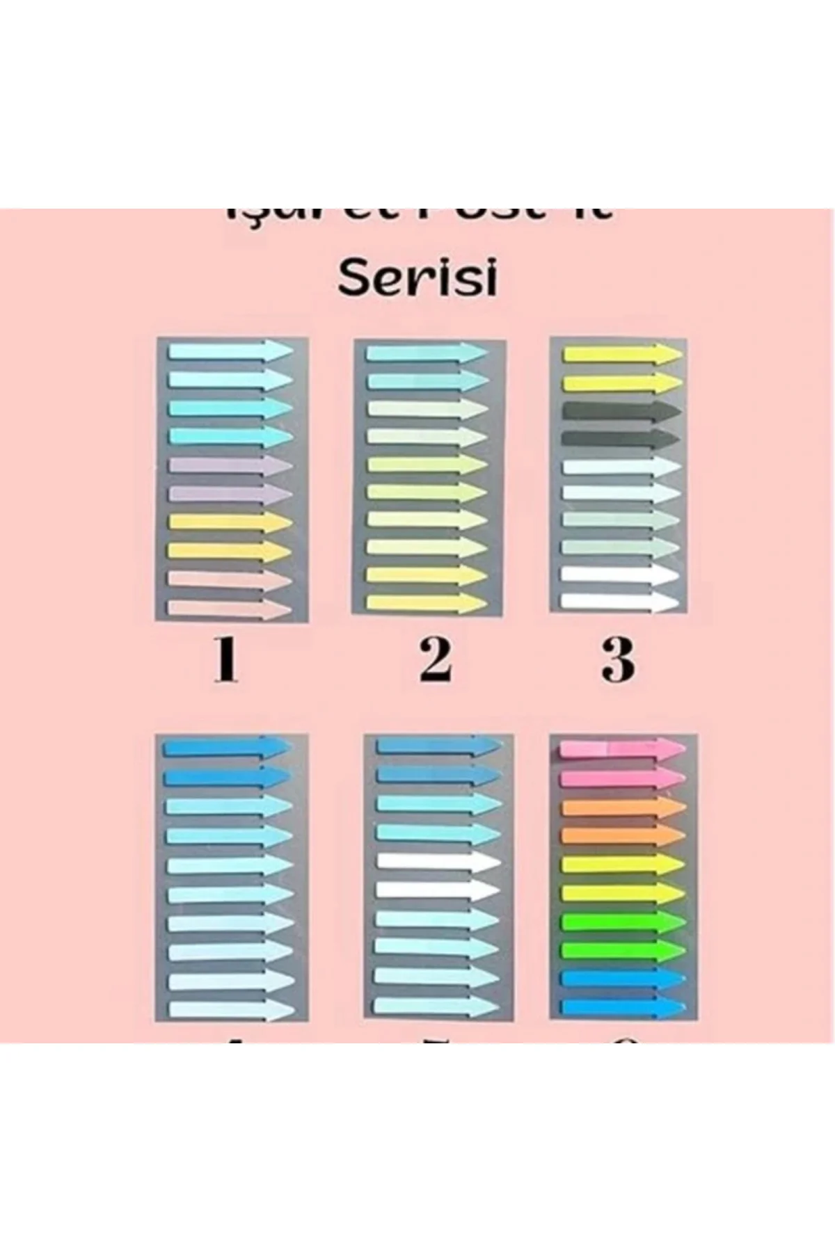 Şeffaf Renkli Yapışkanlı Not Kağıdı İşaret Şerit (İşaret 6)