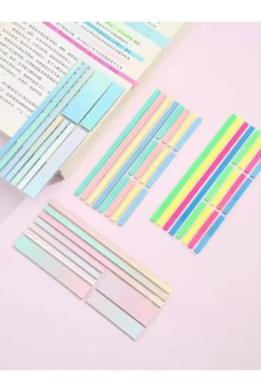 Şeffaf Renkli Yapışkanlı Not Kağıdı Karma Şerit (Karma Şerit 4) 1