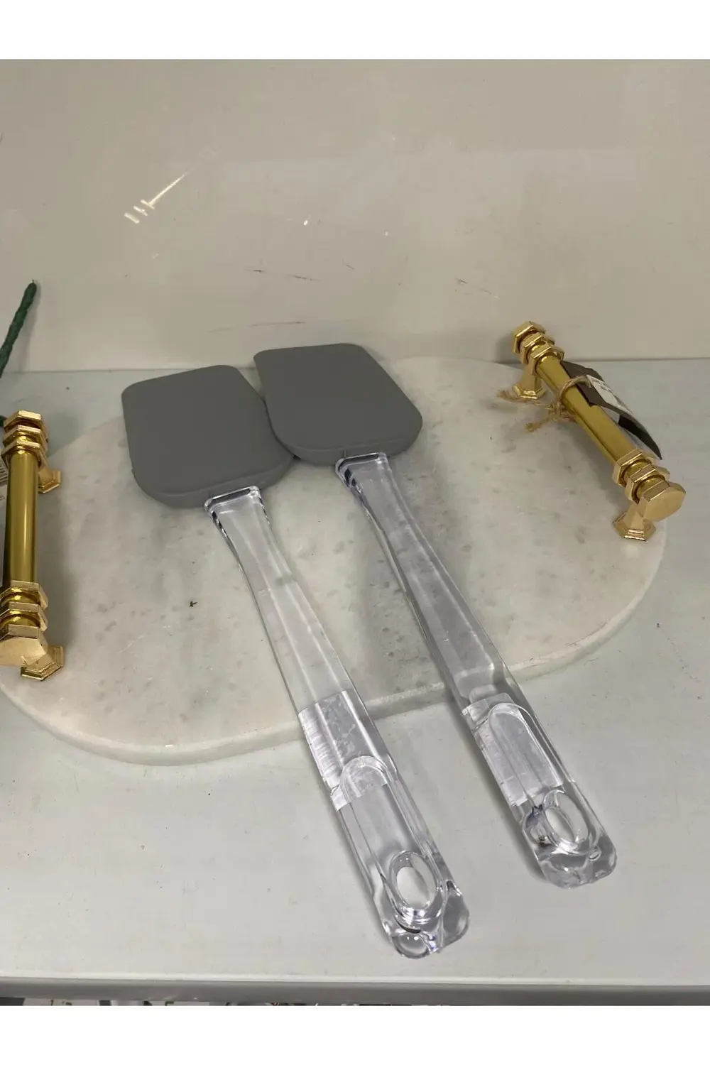 Şeffaf Saplı Silikon Spatula 2 Li Antrasit