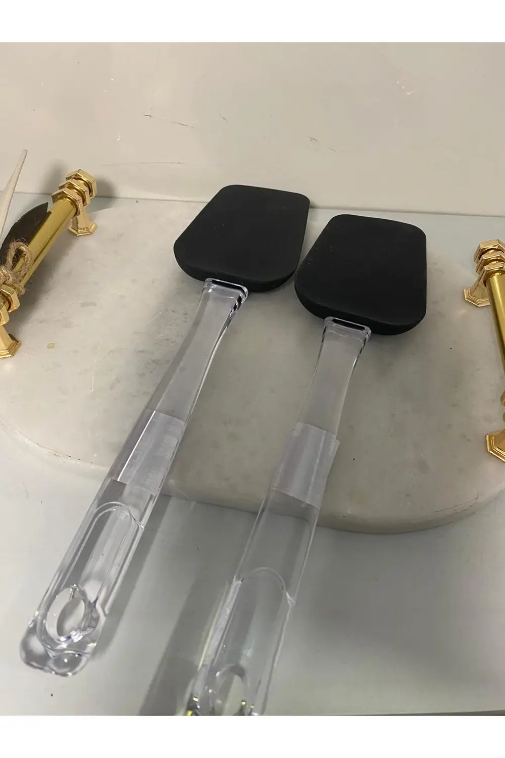 Şeffaf Saplı Silikon Spatula 2 Li