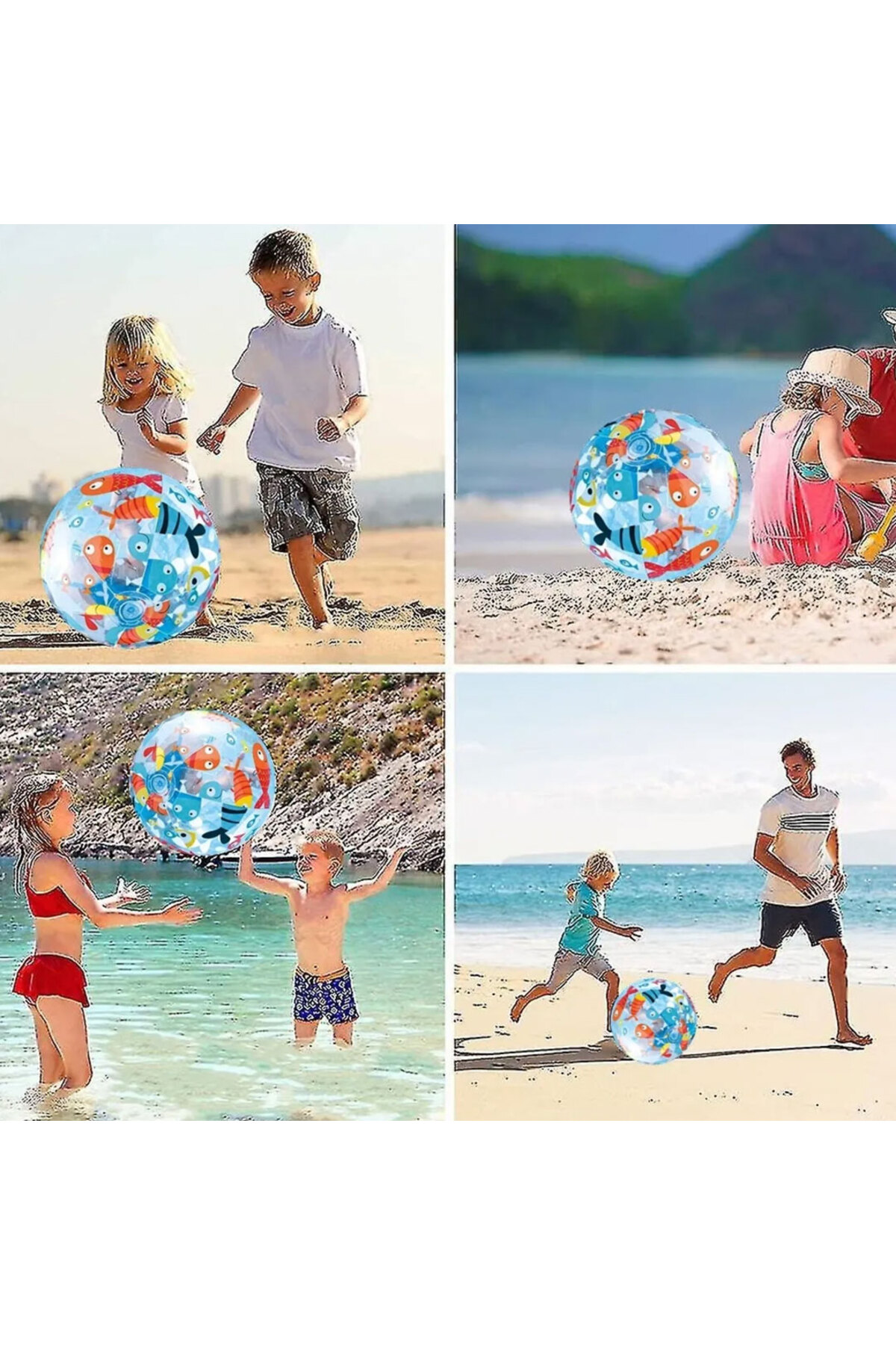 Oyuncak Store Şeffaf Sevimli Balık Desenli Top 51 Cm