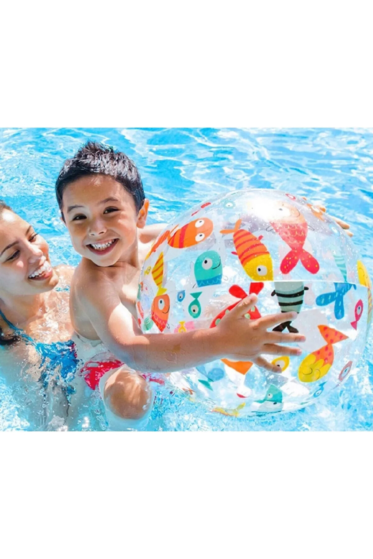 Oyuncak Store Şeffaf Sevimli Balık Desenli Top 51 Cm