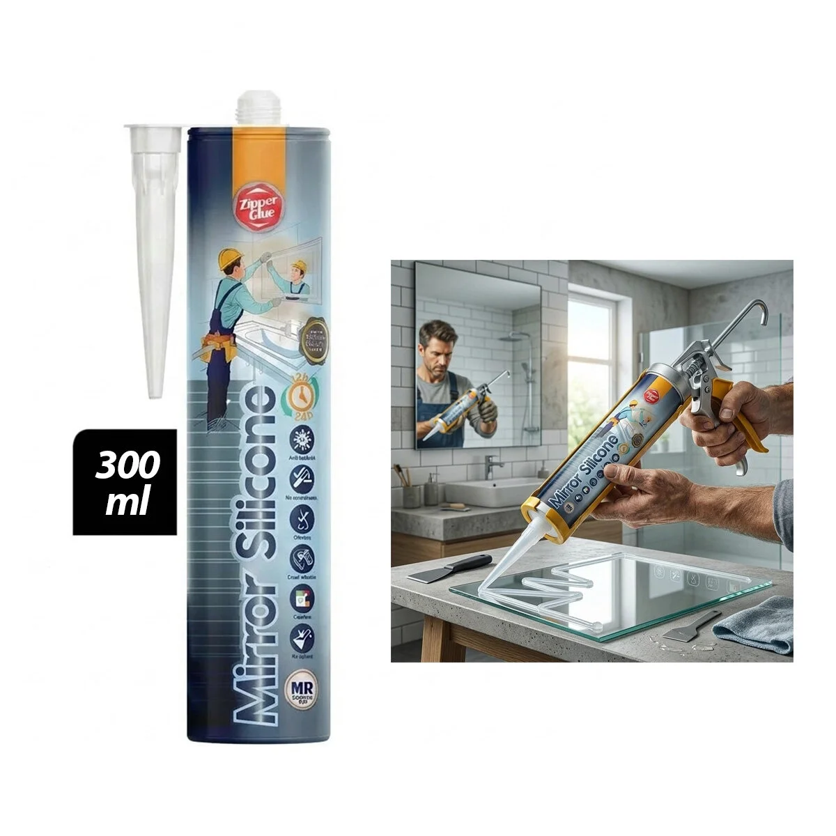 Şeffaf Silikon - 300 ml - Ayna Cam Yapıştırıcı Fiyatı, Yorumları ve Özellikleri
