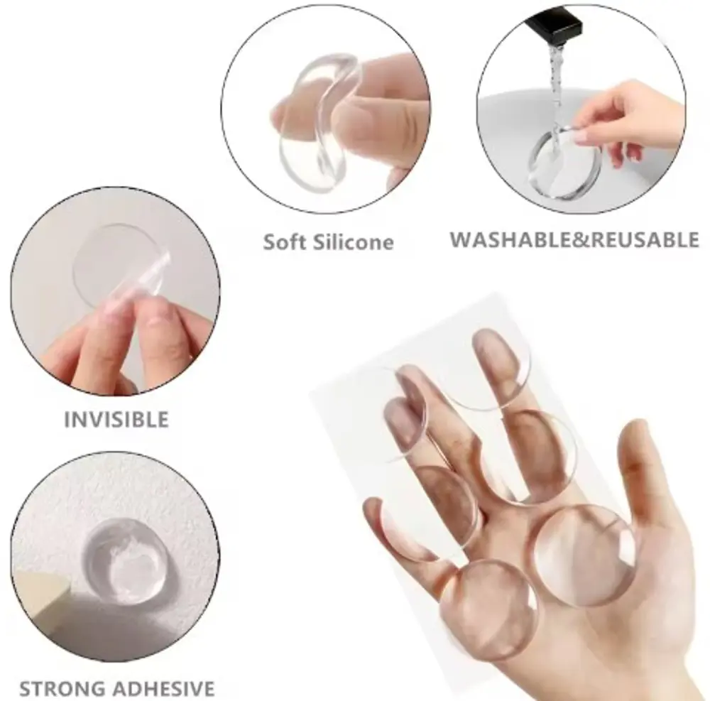 Şeffaf  Silikon Mobilya ve Kapı Durdurucu Darbe Pedi 6 lı
