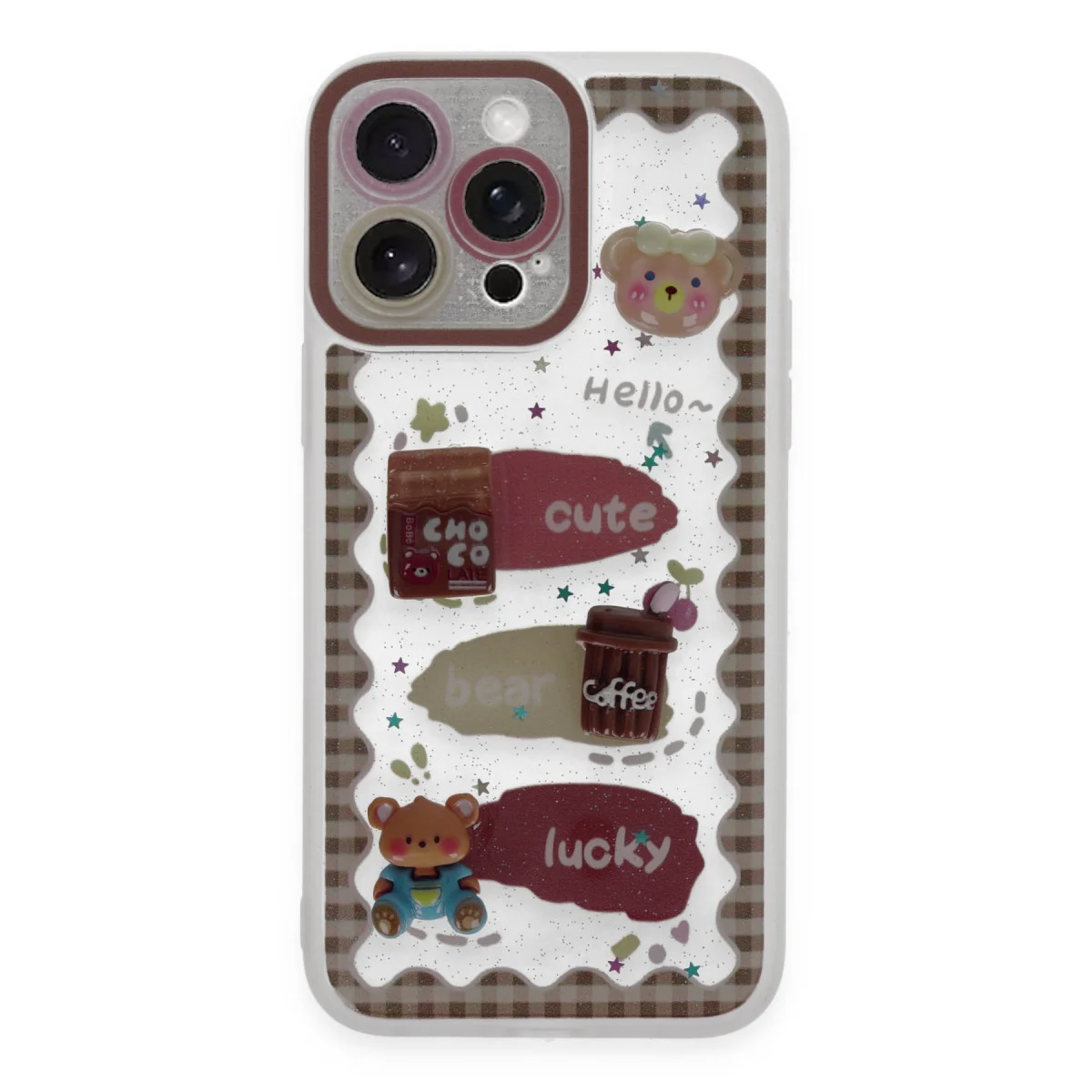 Şeffaf Sweet Desenli Silikon Kılıf - iPhone 14 Pro