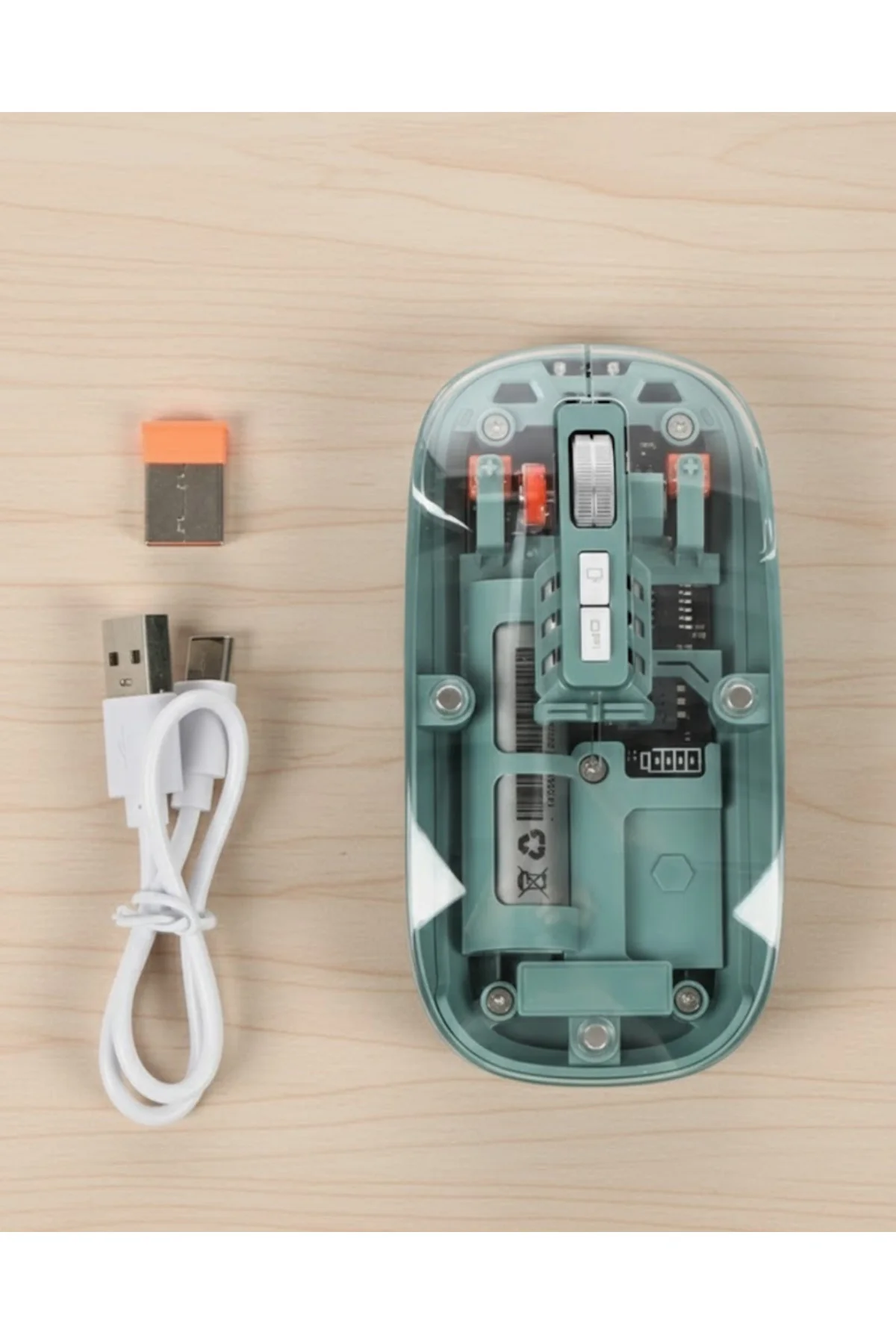 Şeffaf Tasarımlı Bluetooth Kablosuz Mouse Pilli Kullanım