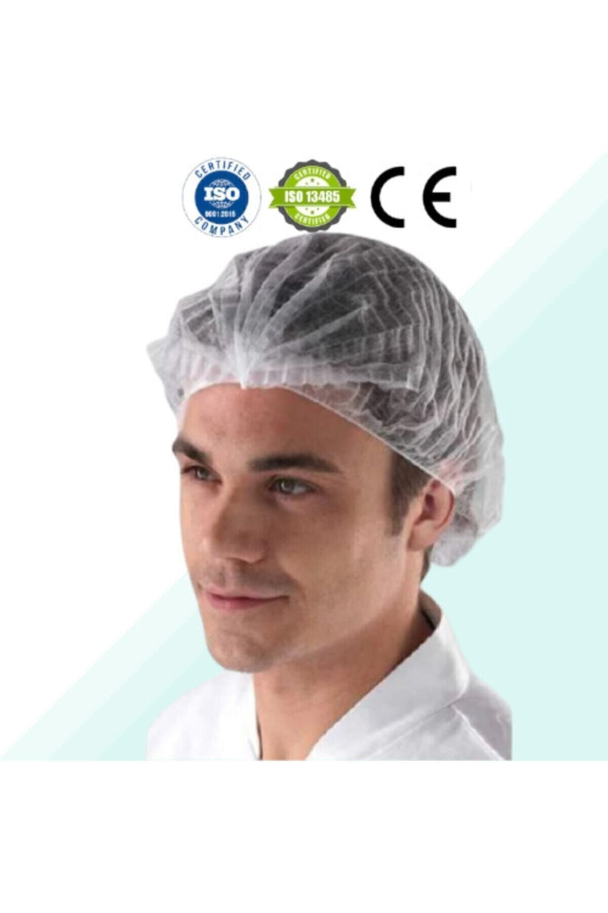 Şeffaf Tek Kullanımlık Saç Bonesi Arg 100 Adet 52 Cm Xl Çift Last