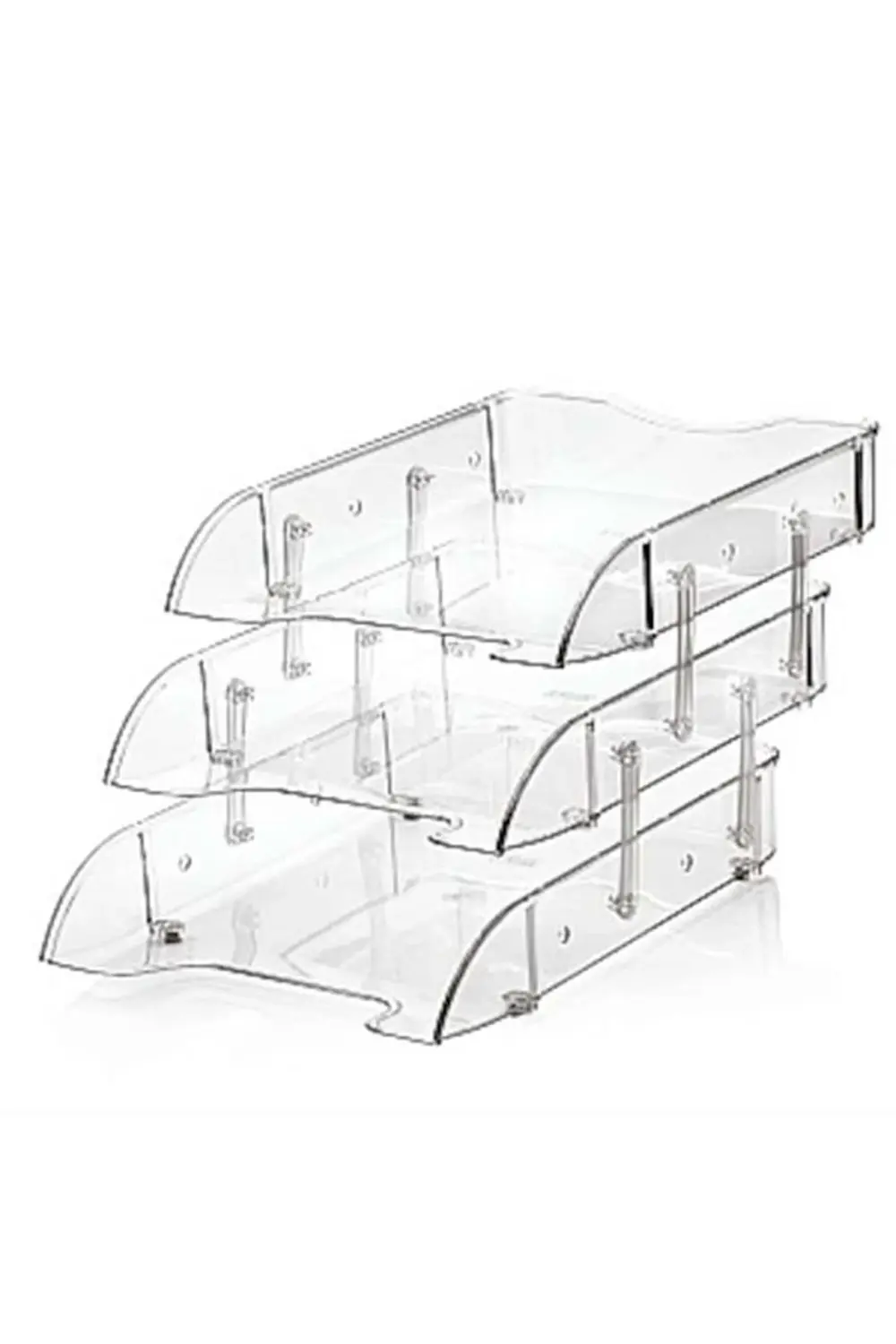 Şeffaf Üç Katlı Hareketli Evrak Rafı