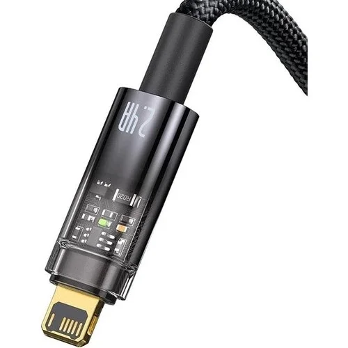 Şeffaf Uçlu iPhone 45w Usb Hızlı ve Dayanıklı Şarj ve Data Işıklı Örgü Kablo 1 Metre Şeffaf Uçlu iPhone 45w Usb Hızlı ve Dayanıklı Şarj ve Data Işıklı Örgü Kablo 1 Metre