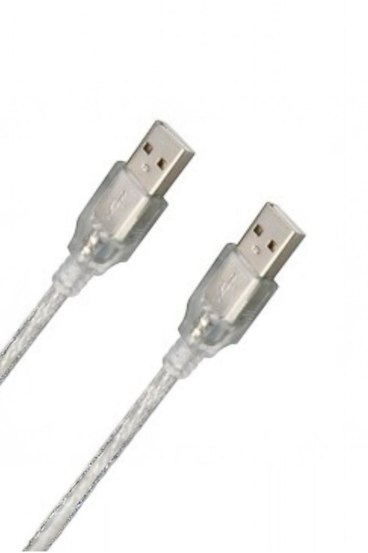Şeffaf USB Erkek-Erkek 1.5m Kablo – Bilgisayar ve Cihaz Bağlantı 