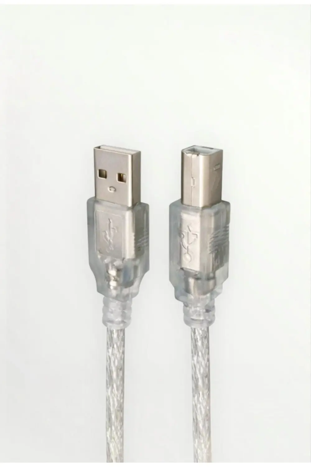 Şeffaf ve Mavi Tasarımlı USB 2.0 5m Yazıcı Bağlantı Kablosu