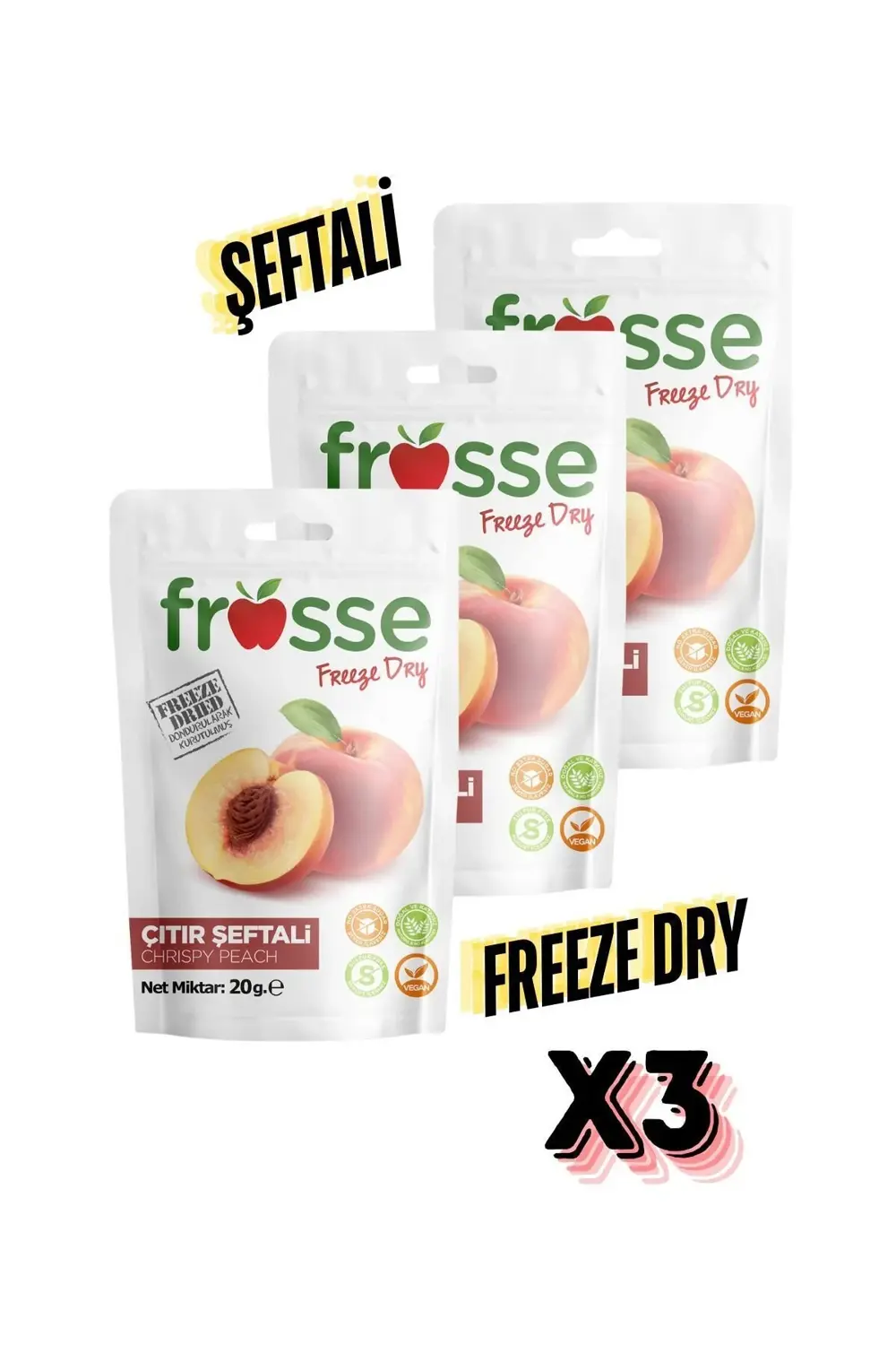 Şeftali Kıtırı - Freeze Dried - Üretici Firmadan Dondurularak Kur