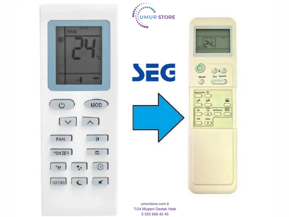 Seg-Regal-Vestel-Finlux Duvar Tipi Klima Kumandası Seg-Regal-Vestel-Finlux Duvar Tipi Klima Kumandası