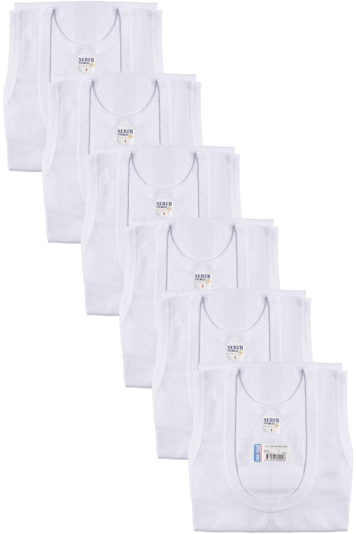 Seheryıldızı 6'lı Penye Beyaz Erkek Atlet 0001