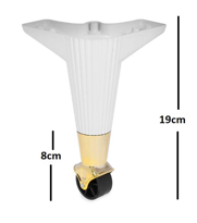 Sehpa Masa Tekerlekli Ayak 4 lü Set Beyaz Gold 19cm Sehpa Masa Tekerlekli Ayak 4 lü Set Beyaz Gold 19cm