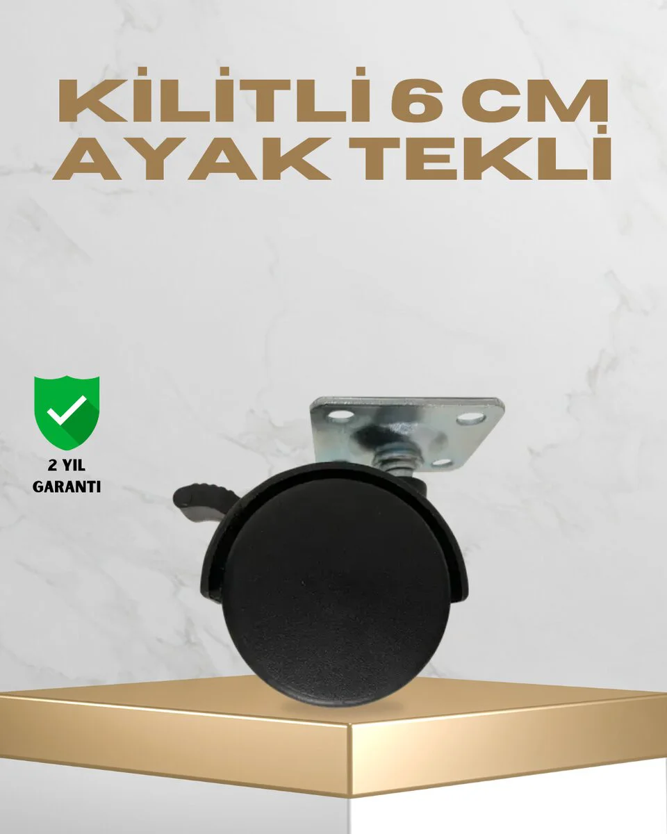 Sehpa ve Masa İçin 6 cm Kilitli Döner Ayak - Mobilya Sabitleme Çözümü