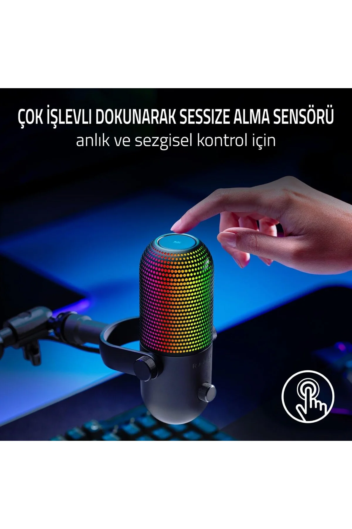 Seiren V3 Chroma - Dokunarak Sessize Alma Özellikli RGB USB Mikro