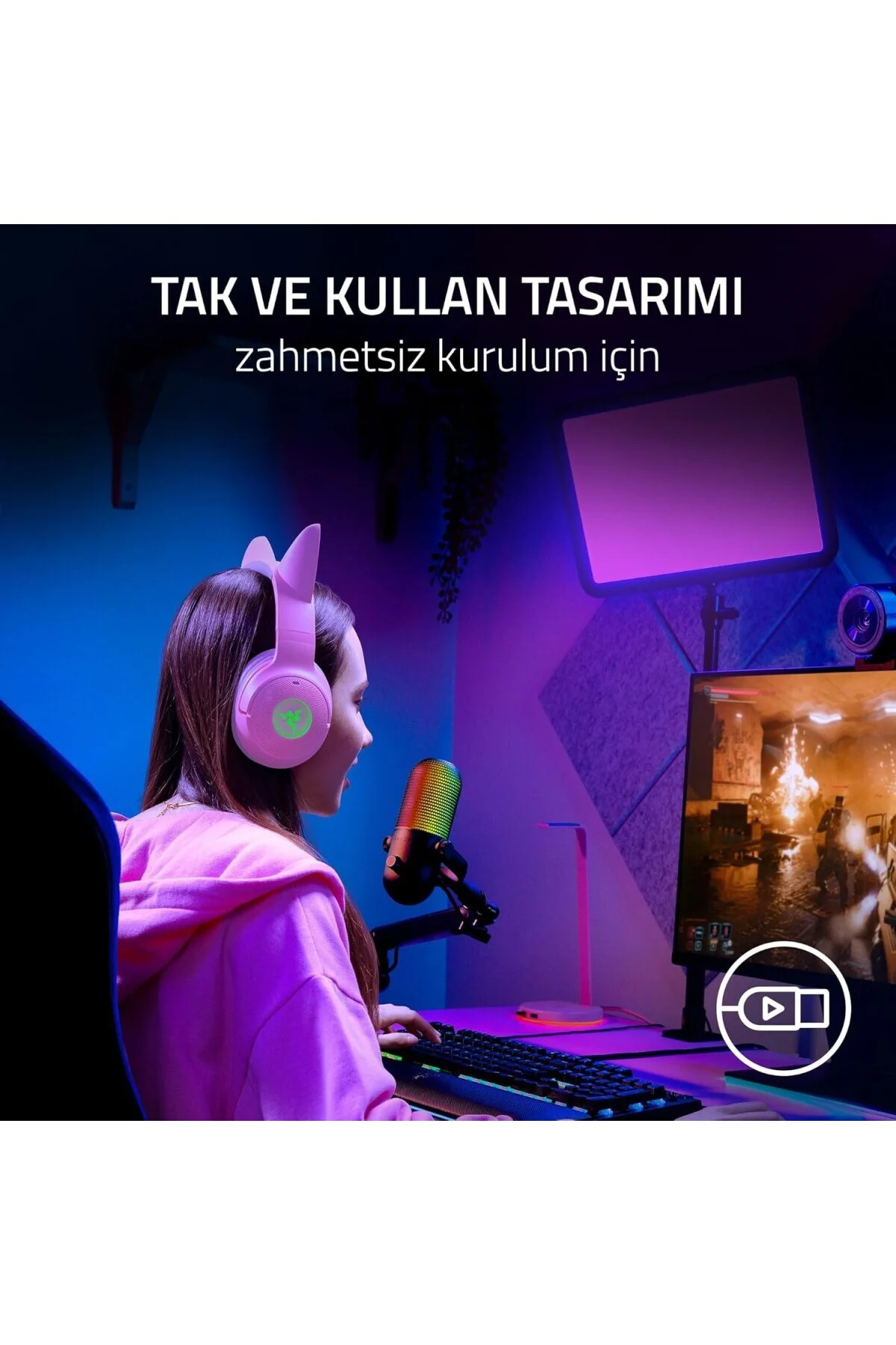 Seiren V3 Chroma - Dokunarak Sessize Alma Özellikli RGB USB Mikro