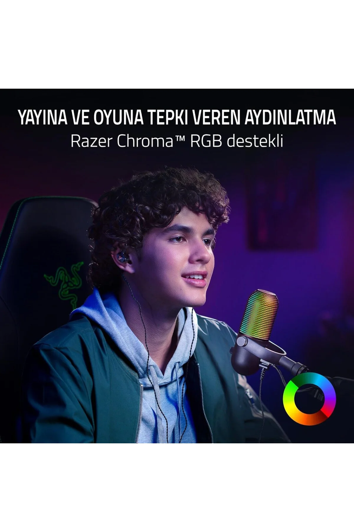 Seiren V3 Chroma - Dokunarak Sessize Alma Özellikli RGB USB Mikro