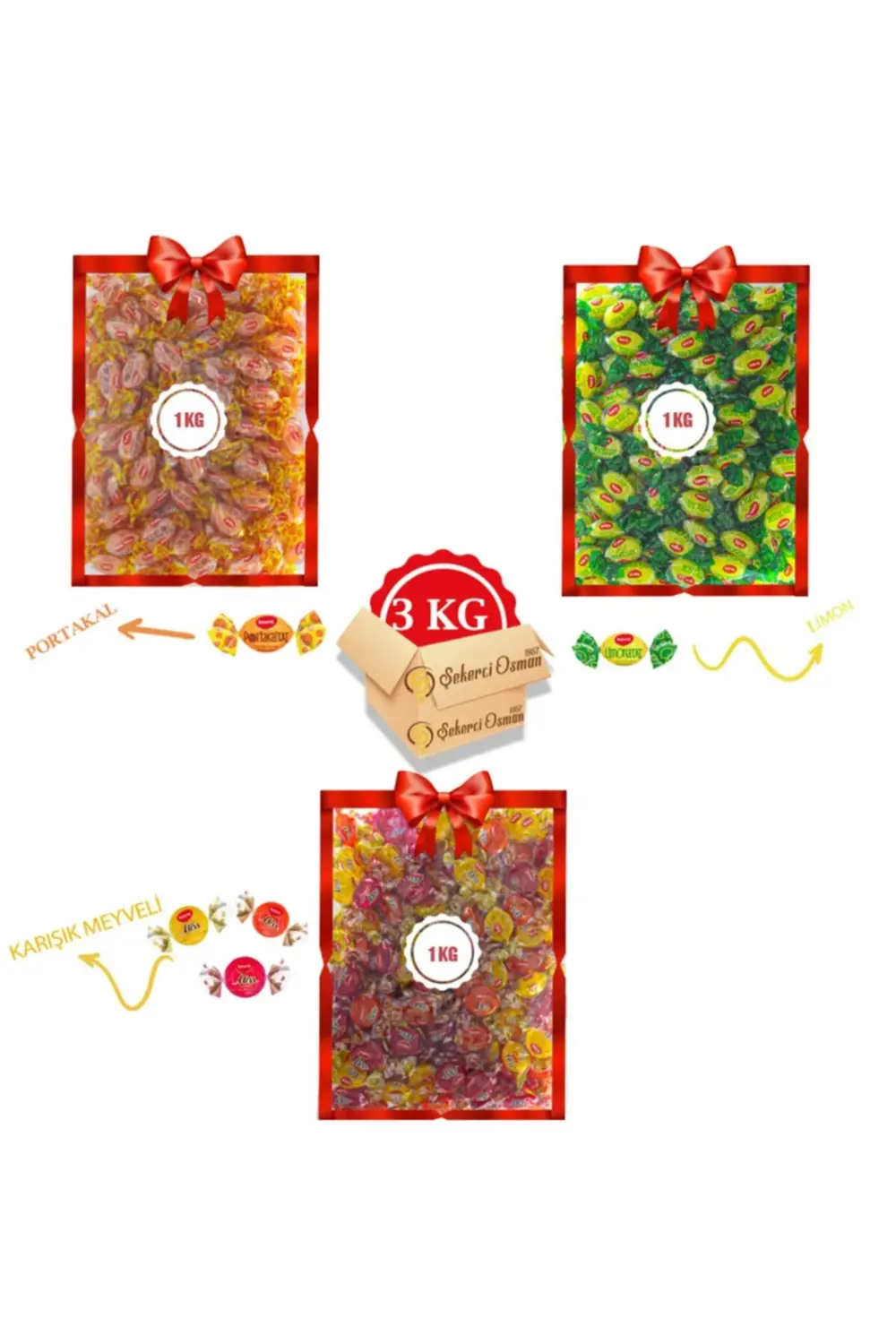 Şeker 3 X 1 Kg Avantaj Kolisi ( Portakaltat, Limonatat, Misbon Ka