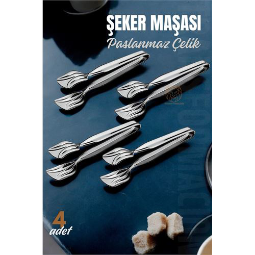 Şeker Maşası Paslanmaz Çelik 4 Adet