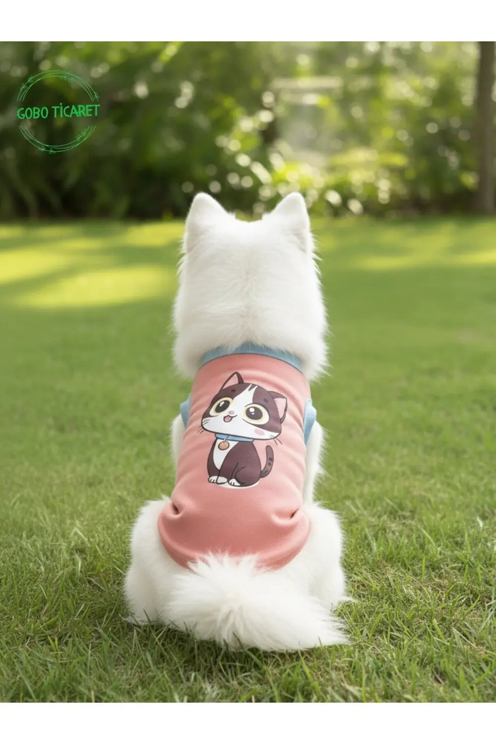 Şeker Pembe Renkli Kedi ve Köpek Kıyafeti Elbisesi Siyah Kedi Bas