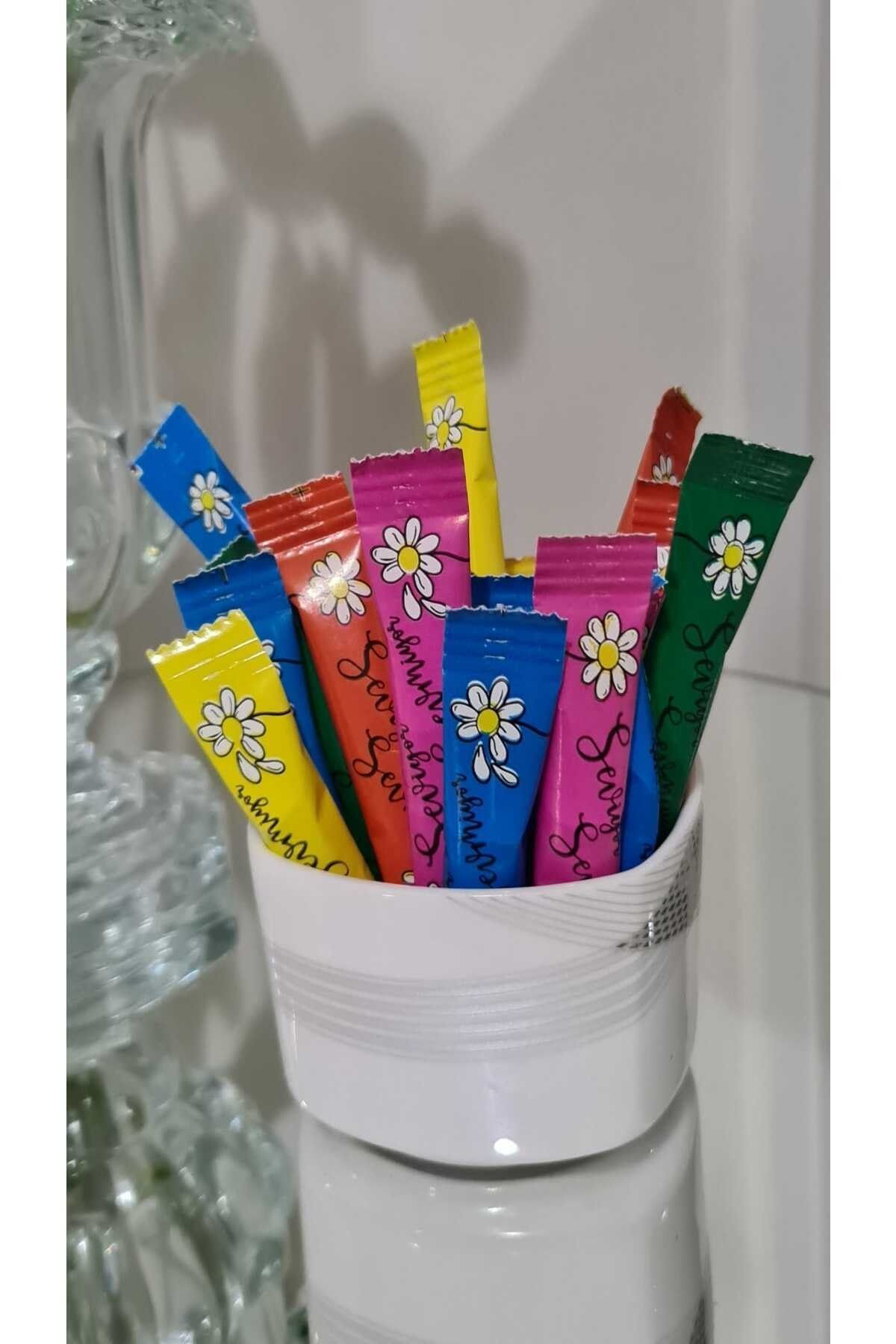 Sek Şeker Renkli Stick Toz Şeker 1000 Adet X 3Gr.