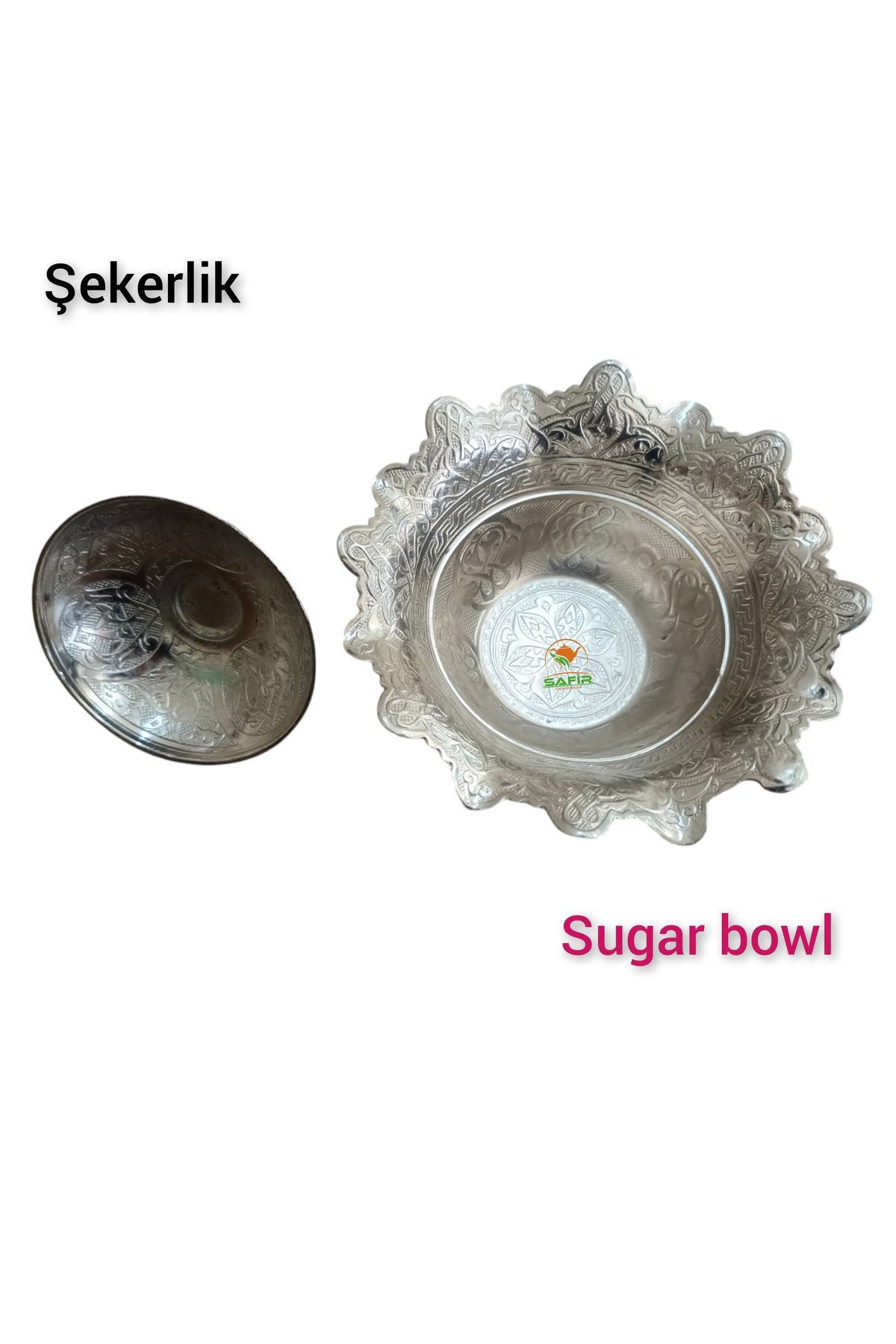Safir Şekerlik Özel Döküm El İşlemesi Şekerlik Şekerdanlık