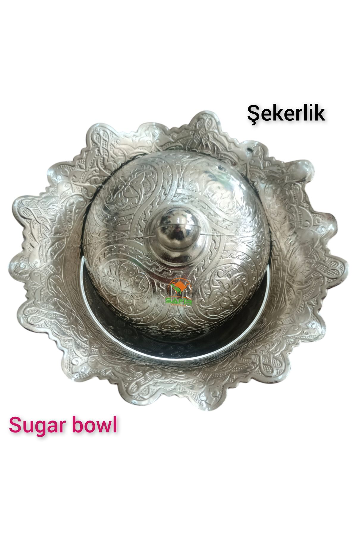 Safir Şekerlik Özel Döküm El İşlemesi Şekerlik Şekerdanlık