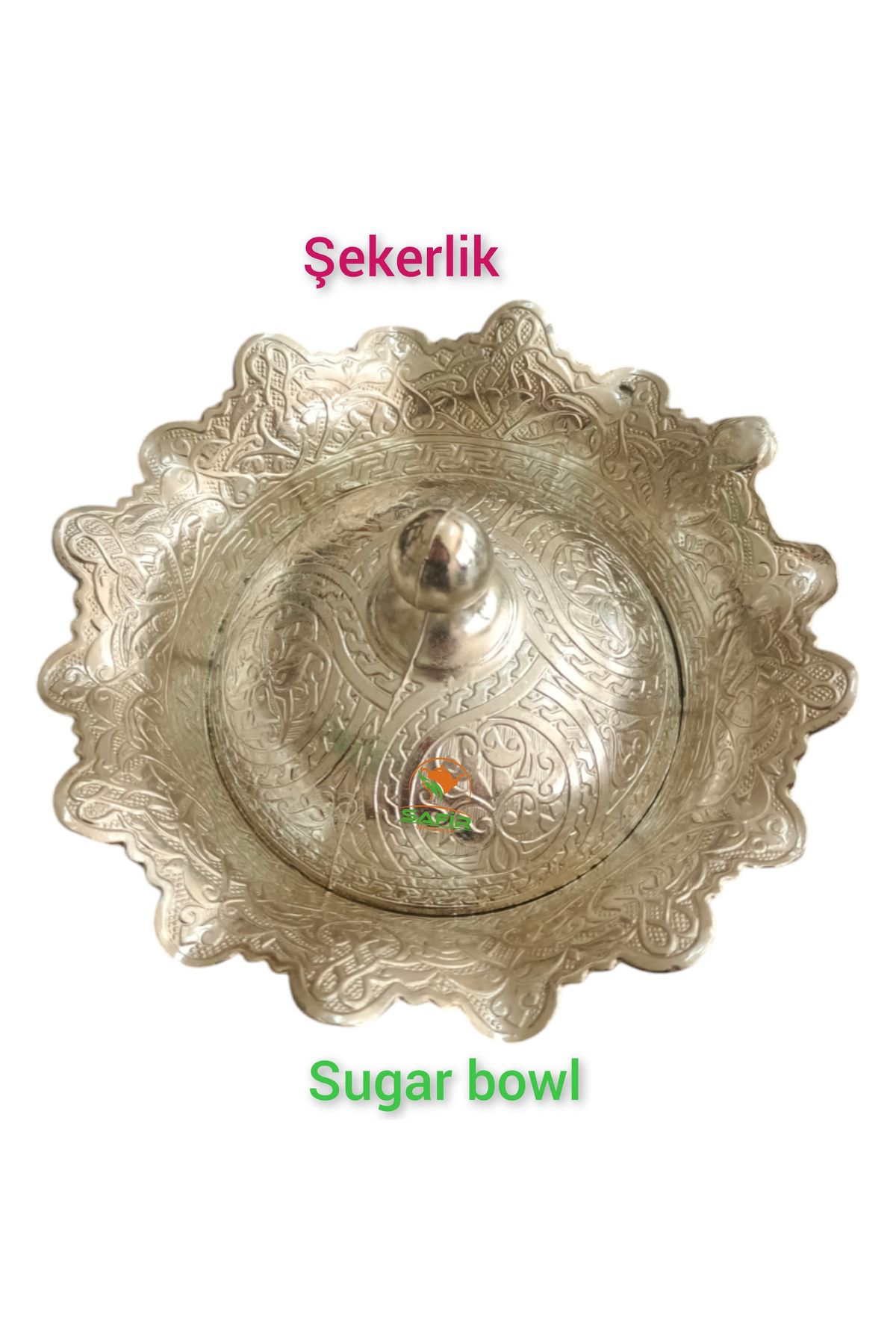 Safir Şekerlik Özel Döküm El İşlemesi Şekerlik Şekerdanlık
