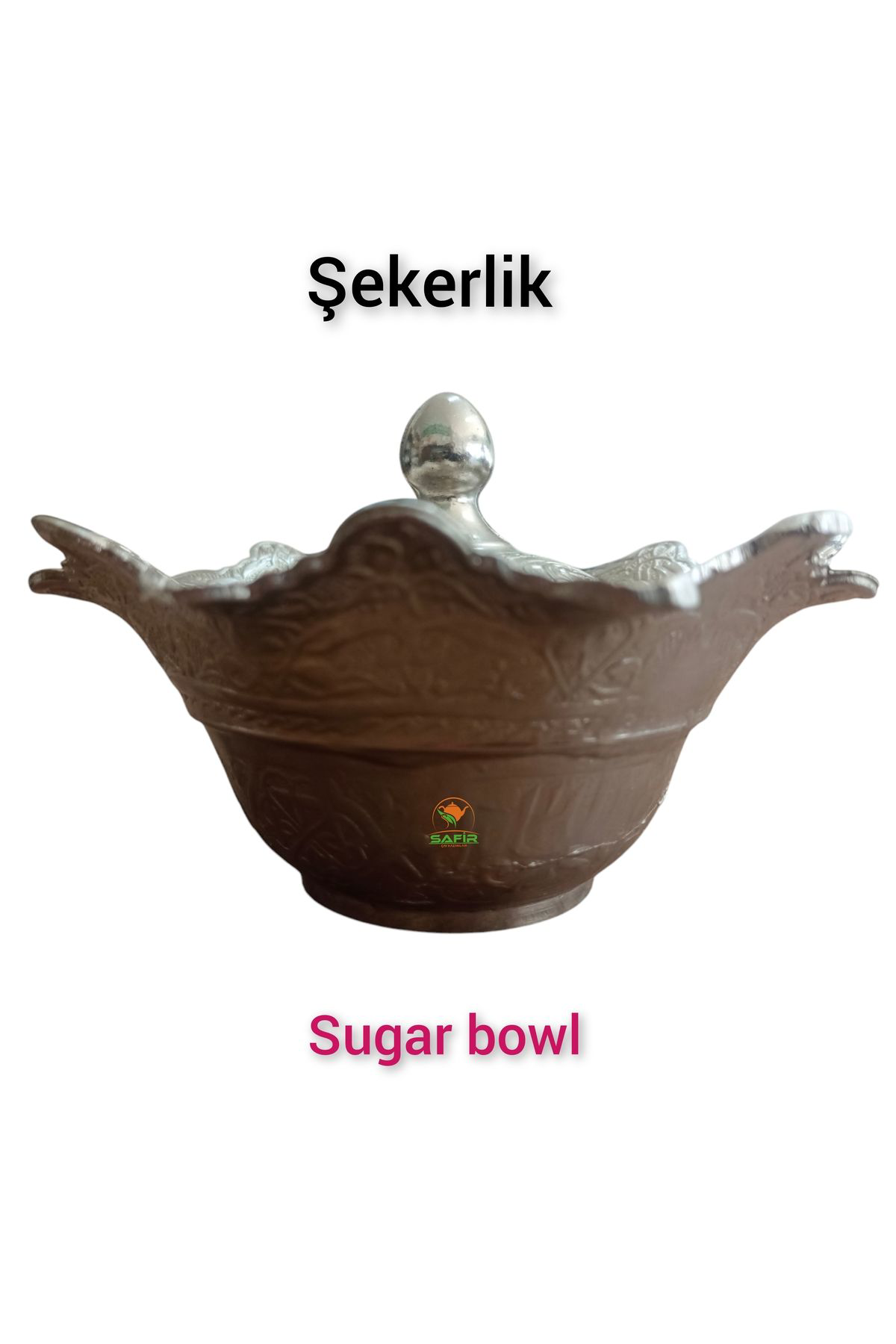 Safir Şekerlik Özel Döküm El İşlemesi Şekerlik Şekerdanlık