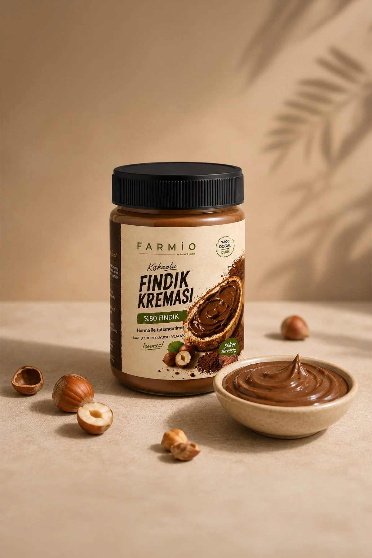 Şekersiz Kakaolu Fındık Kreması %80 Fındık - 320 gr - Hurma ile Tatlandırılmıştır Fiyatı, Yorumları ve Özellikleri
