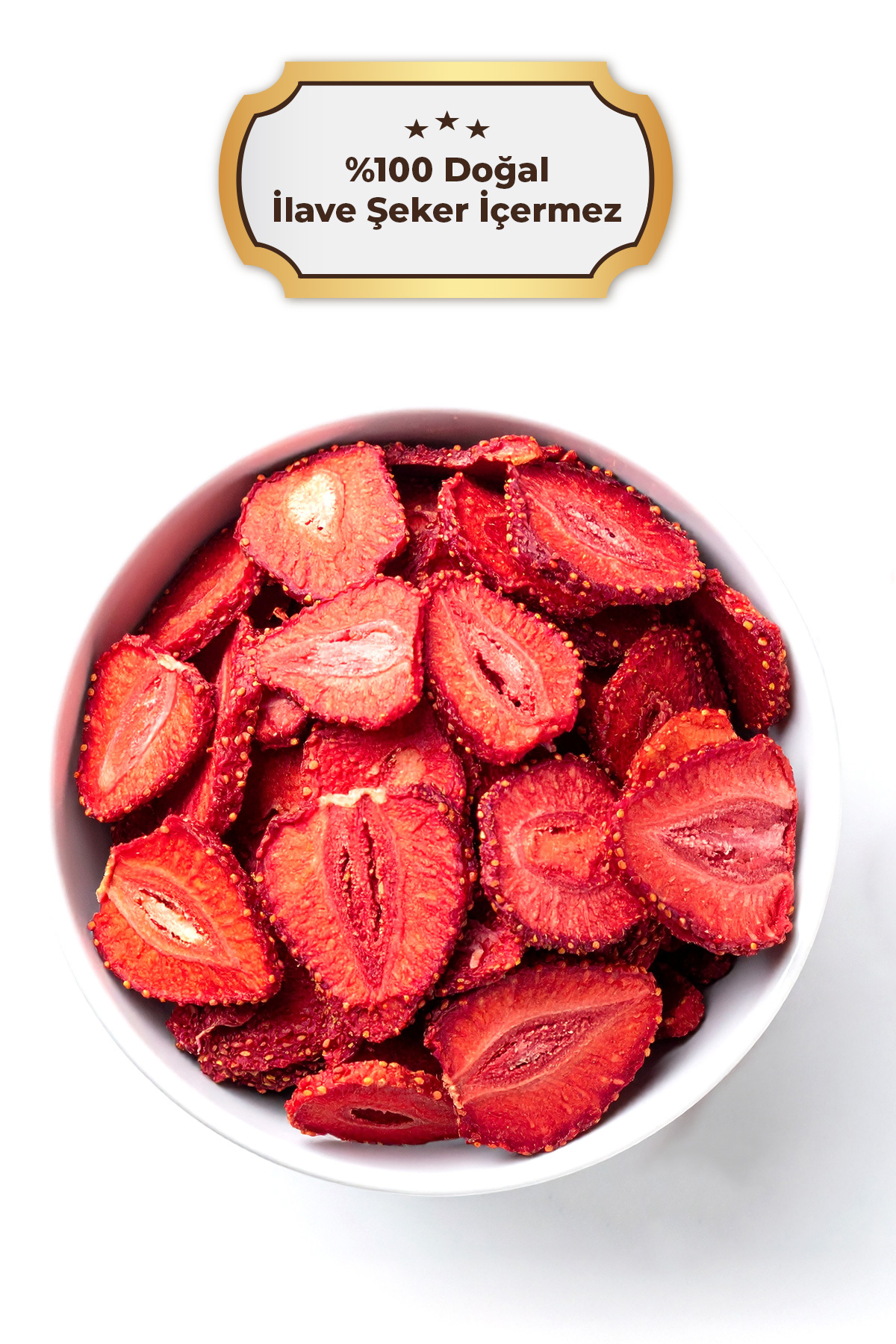 Şekersiz Kurutulmuş Çilek – 210gr – Doğal ve Katkısız