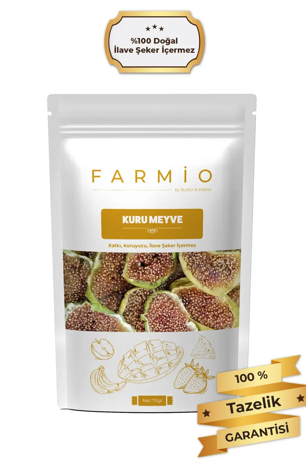 Şekersiz Kurutulmuş İncir – 70gr – Doğal ve Katkısız