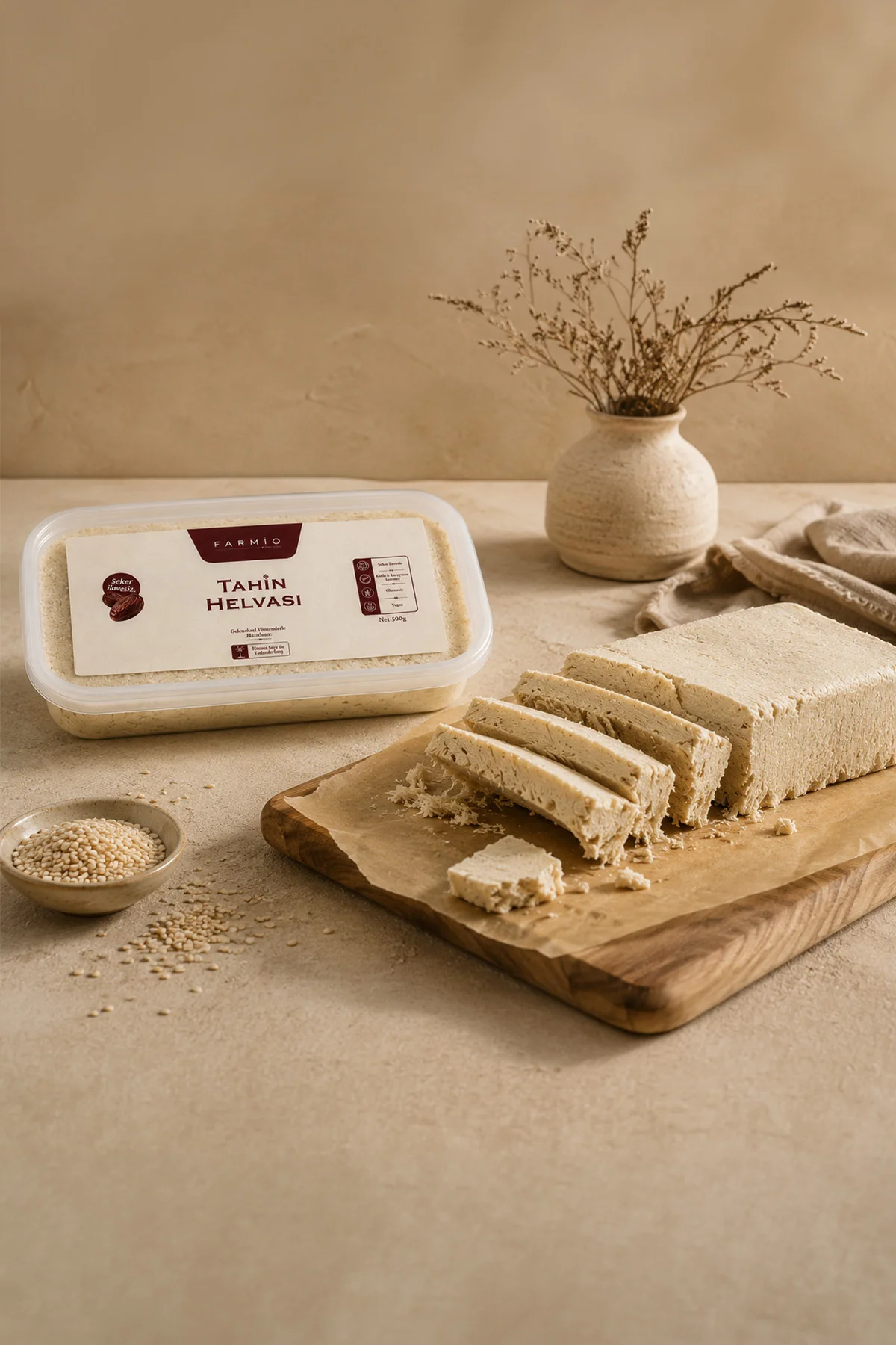 Şekersiz Tahin Helvası - 500 gr - Hurma Suyu ile Tatlandırılmış Fiyatı, Yorumları ve Özellikleri