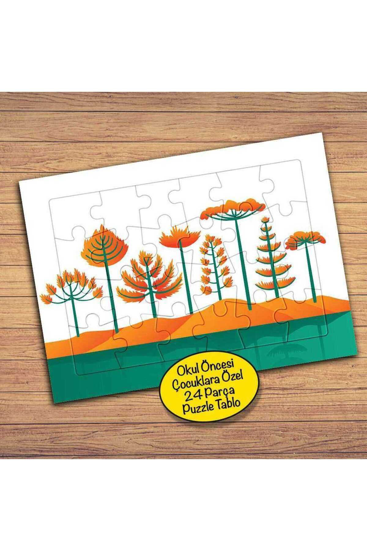 Asilmeydan Şekilli Ağaç Kavrami Çocuklara Özel Puzzle Yapboz Tablo-15Pz