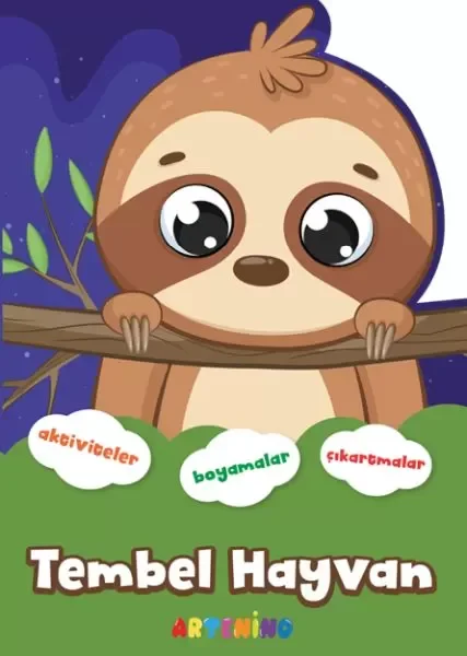 Şekilli Hayvanlar Serisi - Tembel Hayvan Aktivite Boyama Çıkartma