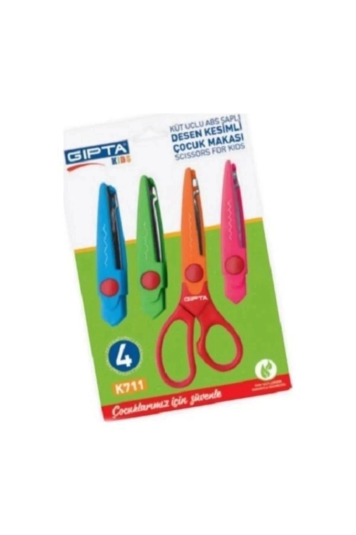 Gipta Şekilli Kesen Makas 4 Lü Set